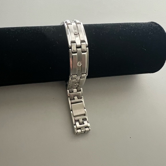 Helzberg Diamonds Stainless Steel Bracelet With Diamond Accents - Picture 3 of 10